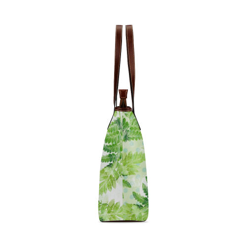 Green Fern Shoulder Tote Bag (Model 1646)