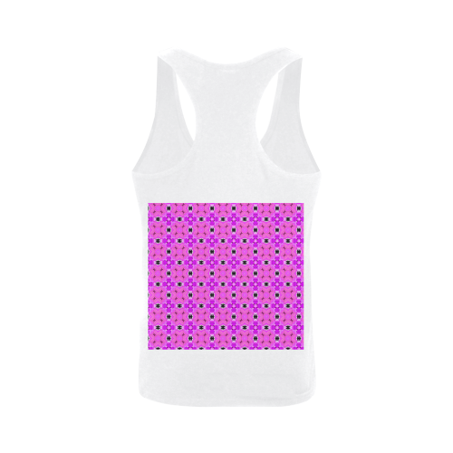 Circle Lattice of Floral Pink Violet Modern Quilt Plus-size Men's I-shaped Tank Top (Model T32)