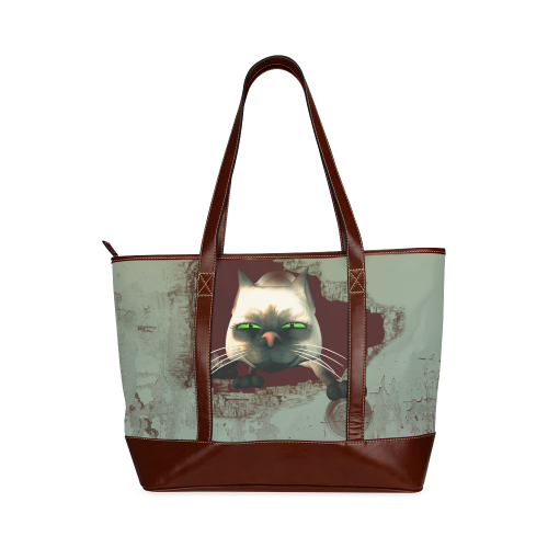 Funny, cute cartoon cat Tote Handbag (Model 1642)