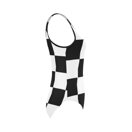 Chequered Chess Vest One Piece Swimsuit (Model S04)