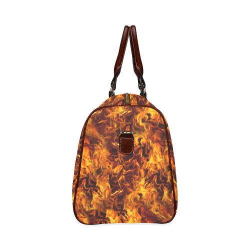 Flaming Fire Pattern Waterproof Travel Bag/Large (Model 1639)