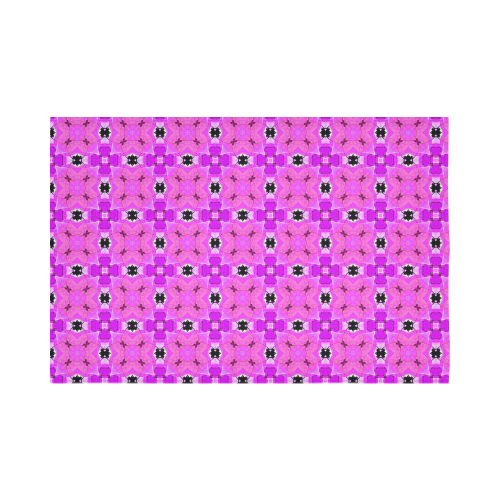 Circle Lattice of Floral Pink Violet Modern Quilt Cotton Linen Wall Tapestry 90"x 60"