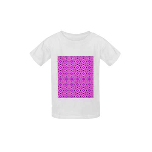 Circle Lattice of Floral Pink Violet Modern Quilt Kid's  Classic T-shirt (Model T22)