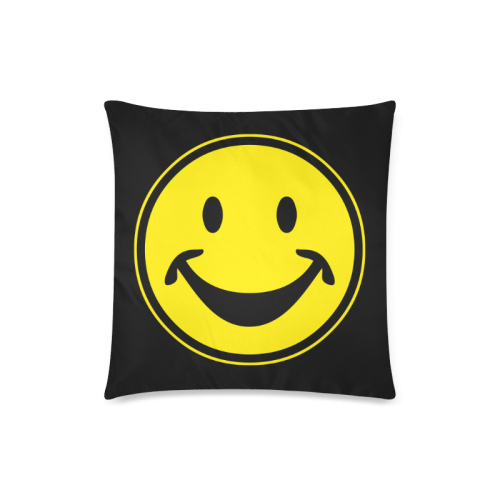 Funny yellow SMILEY for happy people Custom Zippered Pillow Case 18"x18"(Twin Sides)