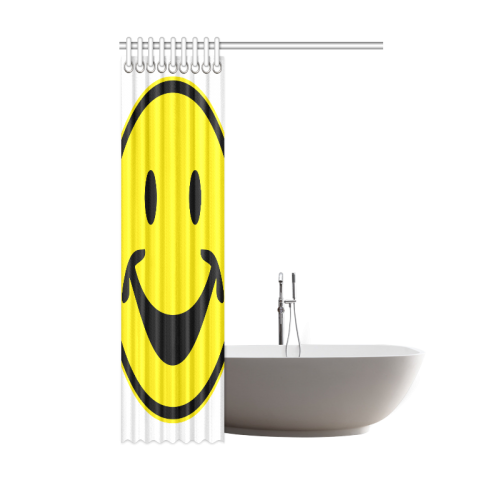 Funny yellow SMILEY for happy people Shower Curtain 48"x72"