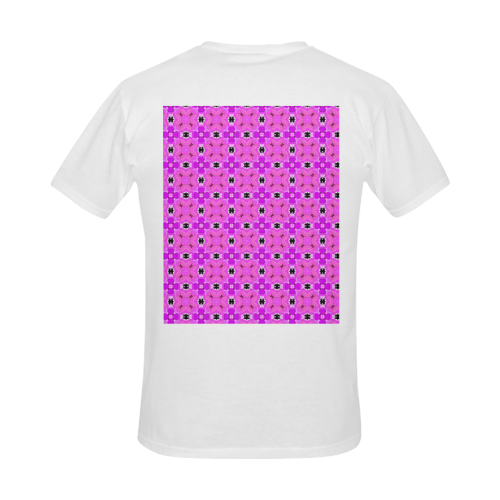 Circle Lattice of Floral Pink Violet Modern Quilt Men's Slim Fit T-shirt (Model T13)