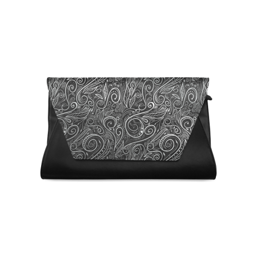 A elegant floral damasks in  silver and black Clutch Bag (Model 1630)