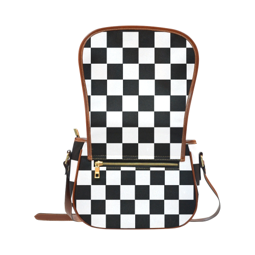 Chequered Chess Saddle Bag/Small (Model 1649) Full Customization