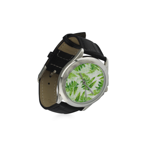 Green Fern Women's Classic Leather Strap Watch(Model 203)