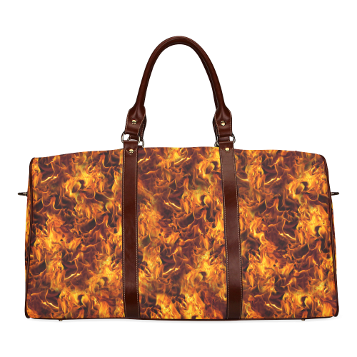 Flaming Fire Pattern Waterproof Travel Bag/Large (Model 1639)