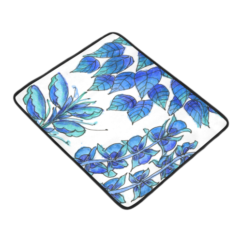Pretty Blue Flowers, Aqua Garden Zendoodle Beach Mat 78"x 60"