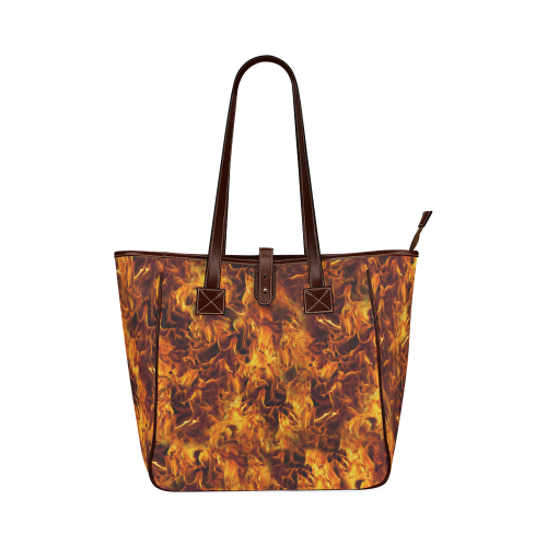 Flaming Fire Pattern Classic Tote Bag (Model 1644)