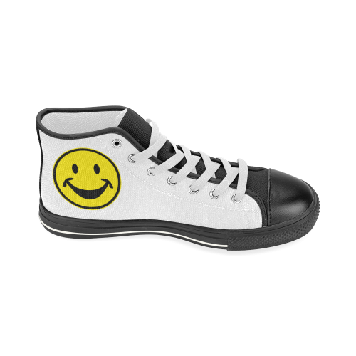 Funny yellow SMILEY for happy people Women's Classic High Top Canvas Shoes (Model 017)