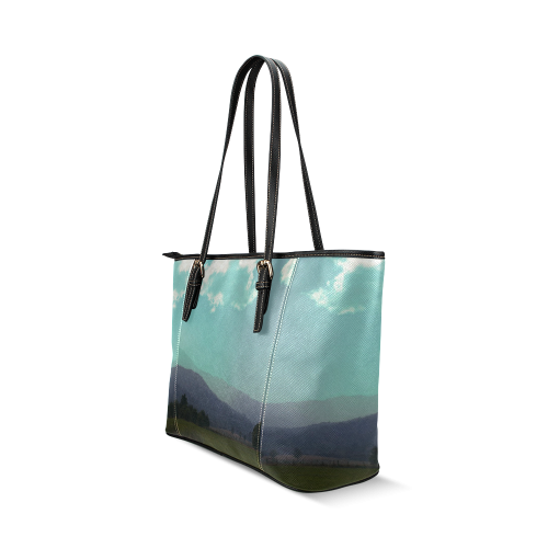 Deep Layers Leather Tote Bag/Small (Model 1640)
