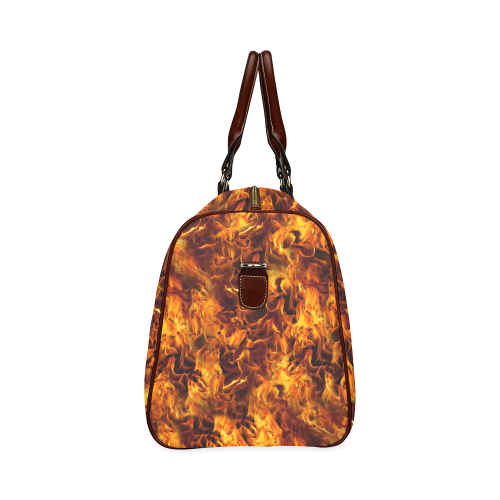 Flaming Fire Pattern Waterproof Travel Bag/Small (Model 1639)