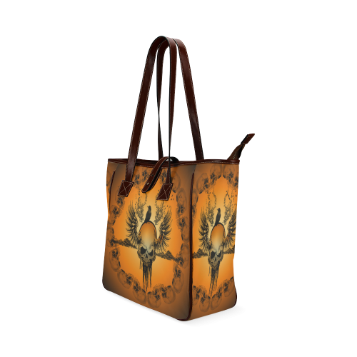 Amazing skull with crow Classic Tote Bag (Model 1644)