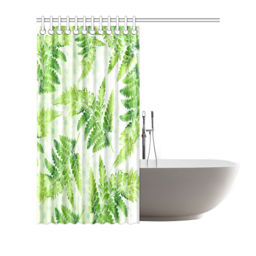 Green Fern Shower Curtain 72"x72"