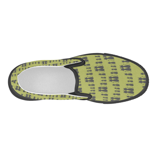 Cat Pattern Women's Slip-on Canvas Shoes (Model 019)