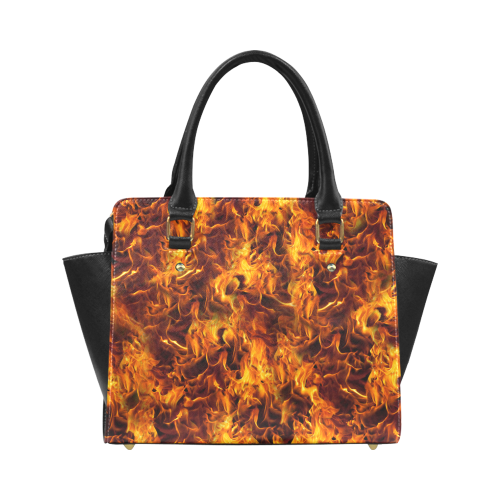 Flaming Fire Pattern Classic Shoulder Handbag (Model 1653)