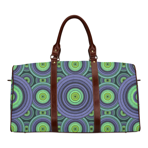 Green and Blue Stitched Waterproof Travel Bag/Large (Model 1639)