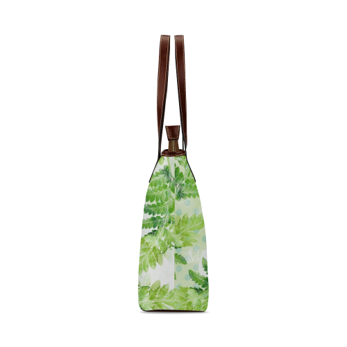 Green Fern Shoulder Tote Bag (Model 1646)