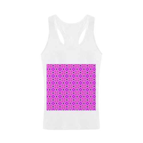 Circle Lattice of Floral Pink Violet Modern Quilt Plus-size Men's I-shaped Tank Top (Model T32)