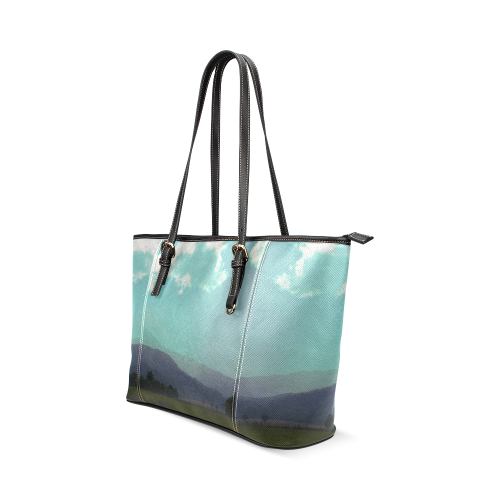 Deep Layers Leather Tote Bag/Small (Model 1640)