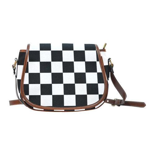 Chequered Chess Saddle Bag/Small (Model 1649) Full Customization