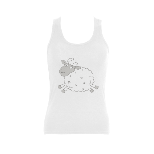 Jumping Sheep Women's Shoulder-Free Tank Top (Model T35)