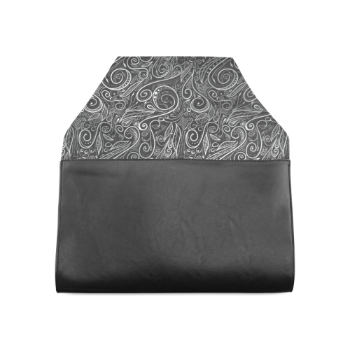 A elegant floral damasks in  silver and black Clutch Bag (Model 1630)