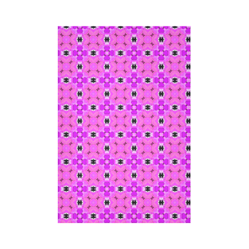 Circle Lattice of Floral Pink Violet Modern Quilt Cotton Linen Wall Tapestry 60"x 90"