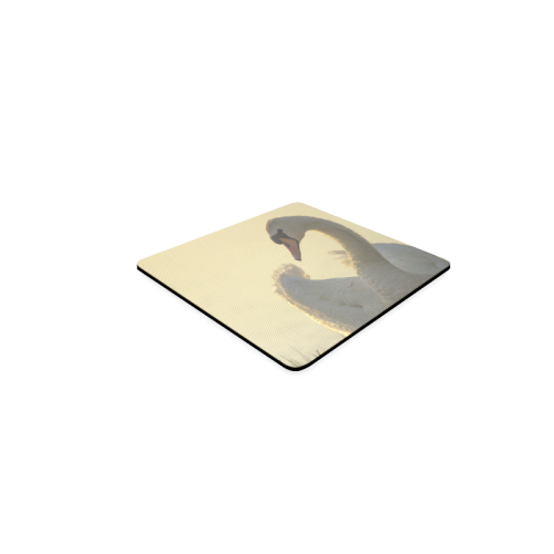 Graceful White Swan Square Coaster