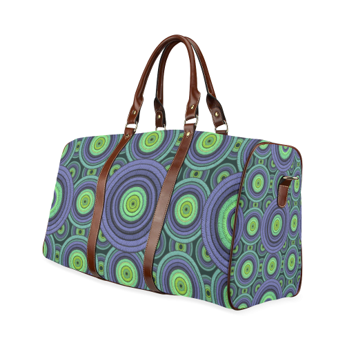 Green and Blue Stitched Waterproof Travel Bag/Large (Model 1639)