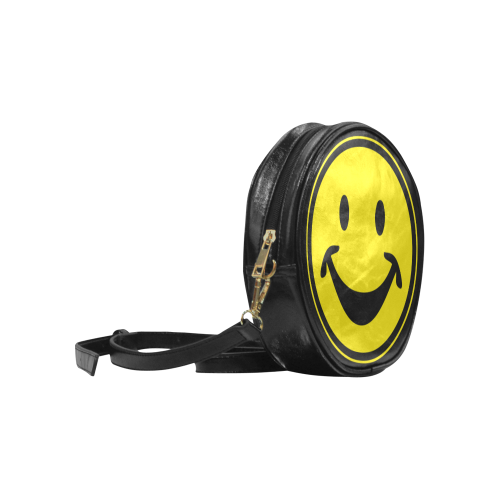 Funny yellow SMILEY for happy people Round Sling Bag (Model 1647)
