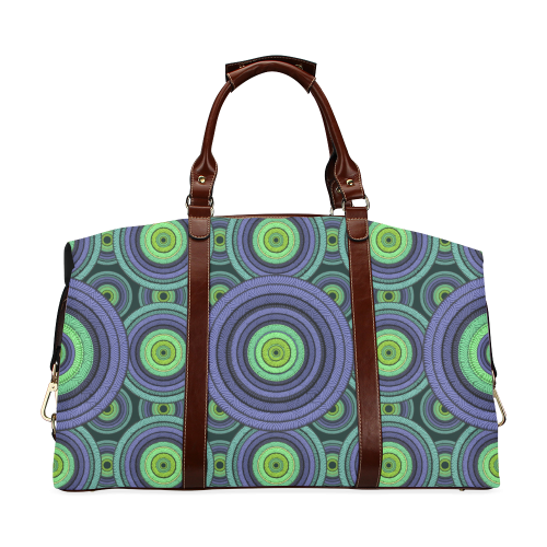 Green and Blue Stitched Classic Travel Bag (Model 1643)