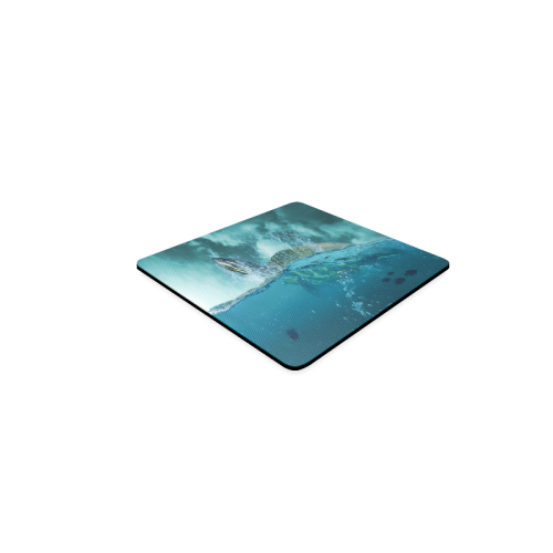 Underwater Turtle Fantasy Square Coaster