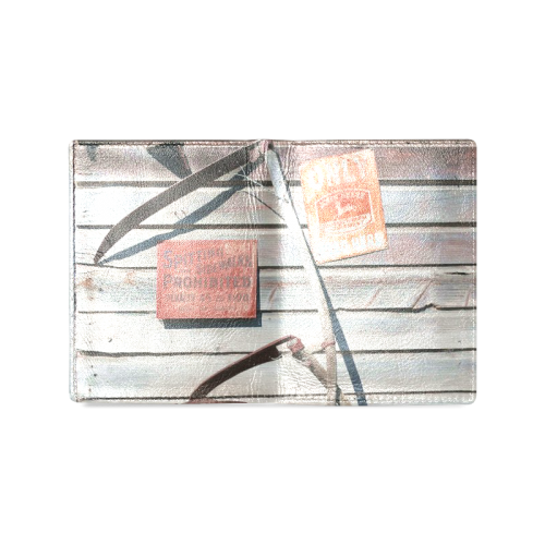 Spitting on sidewalks prohibited Men's Leather Wallet (Model 1612)