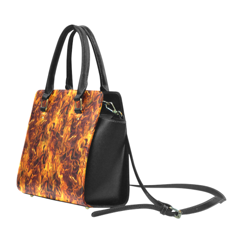 Flaming Fire Pattern Classic Shoulder Handbag (Model 1653)
