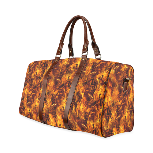 Flaming Fire Pattern Waterproof Travel Bag/Large (Model 1639)