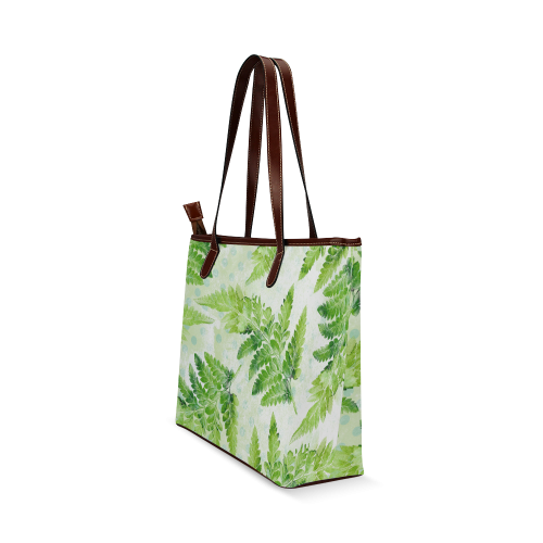 Green Fern Shoulder Tote Bag (Model 1646)