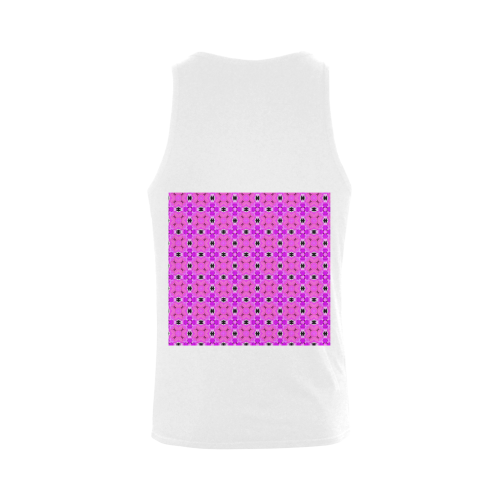 Circle Lattice of Floral Pink Violet Modern Quilt Plus-size Men's Shoulder-Free Tank Top (Model T33)