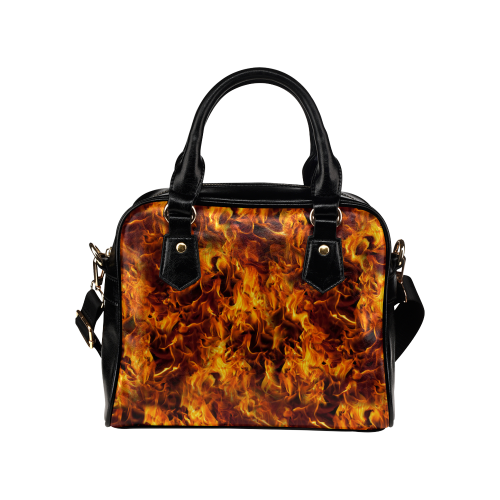 Flaming Fire Pattern Shoulder Handbag (Model 1634)