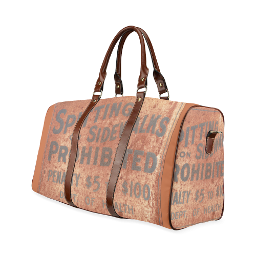 Spitting prohibited, penalty Waterproof Travel Bag/Large (Model 1639)