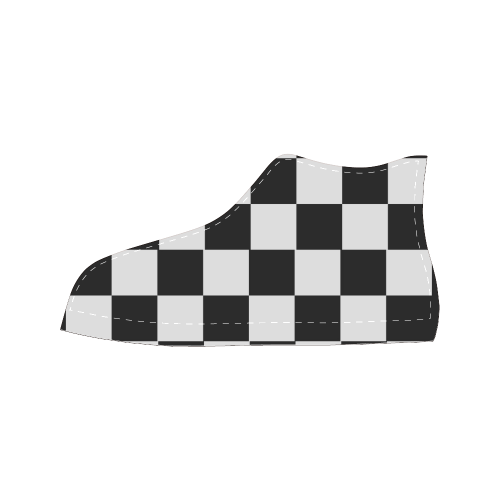 Chequered Chess Men’s Classic High Top Canvas Shoes (Model 017)