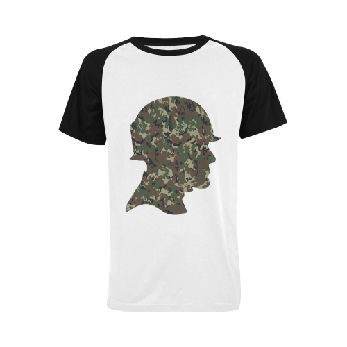 Forest Camouflage Soldier Men's Raglan T-shirt (USA Size) (Model T11)