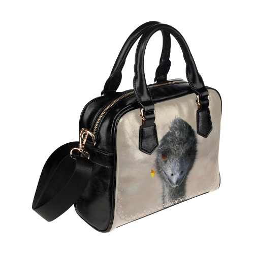 Happy Emu with Flower Shoulder Handbag (Model 1634)