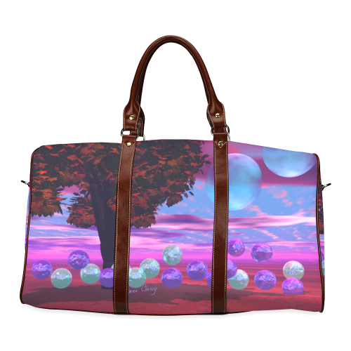 Bubble Garden, Abstract Rose  Azure Wisdom Waterproof Travel Bag/Small (Model 1639)