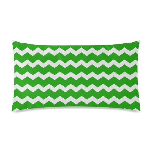 Modern Trendy Pastell Grey Green Zig Zag Pattern Chevron Rectangle Pillow Case 20"x36"(Twin Sides)