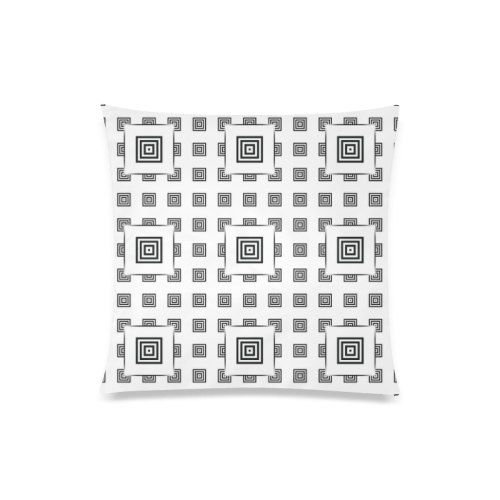 Solid Squares Frame Mosaic Black & White Custom Zippered Pillow Case 20"x20"(Twin Sides)