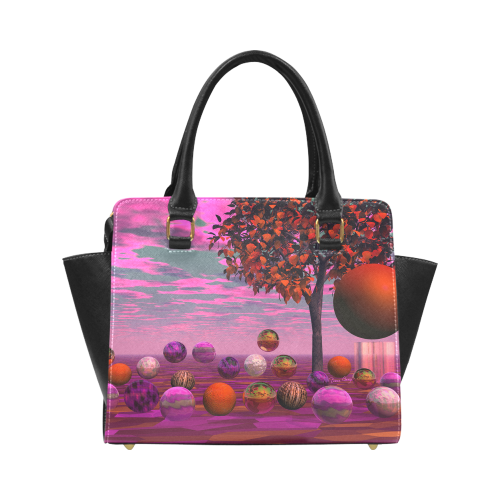 Bittersweet Opinion, Abstract Raspberry Maple Tree Classic Shoulder Handbag (Model 1653)